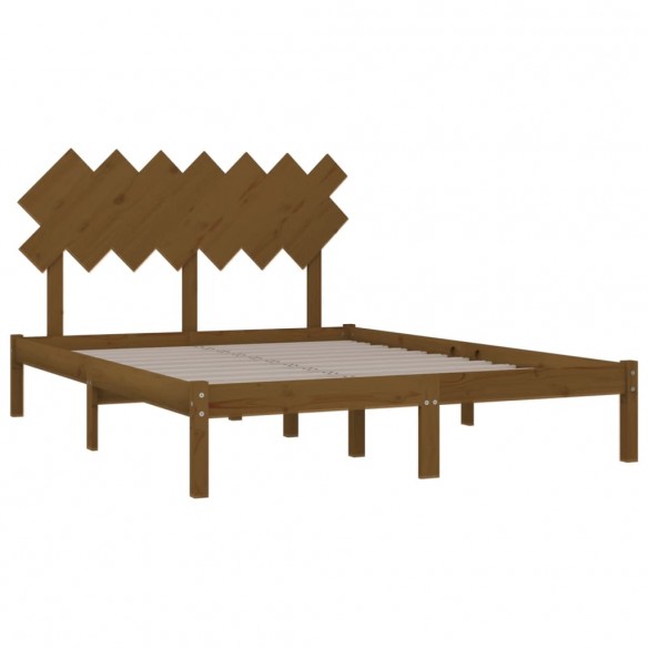 Cadre de lit Marron miel 140x200 cm Bois massif