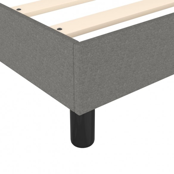 Cadre de lit avec matelas Gris foncé 140x200cm Tissu