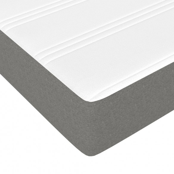 Cadre de lit avec matelas Gris foncé 140x200cm Tissu