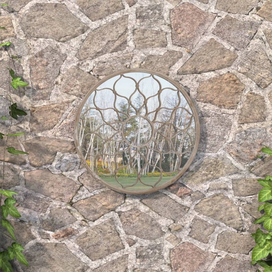 Miroir de jardin Sable 60x3 cm Fer Rond utilisation extérieure