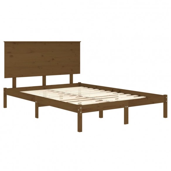 Cadre de lit Marron miel Bois de pin massif 140x200 cm