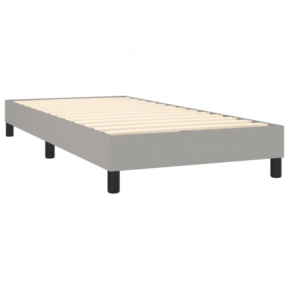 Sommier à lattes de lit avec matelas Gris clair 100x200cm Tissu