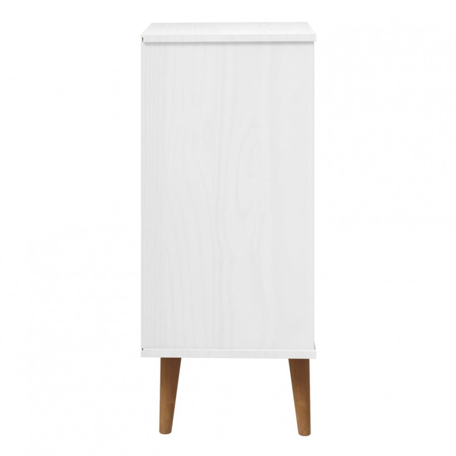 Commode MOLDE Blanc 40x35x82 cm Bois de pin massif Commode MOLDE Blanc 40x35x82 cm Bois de pin massif