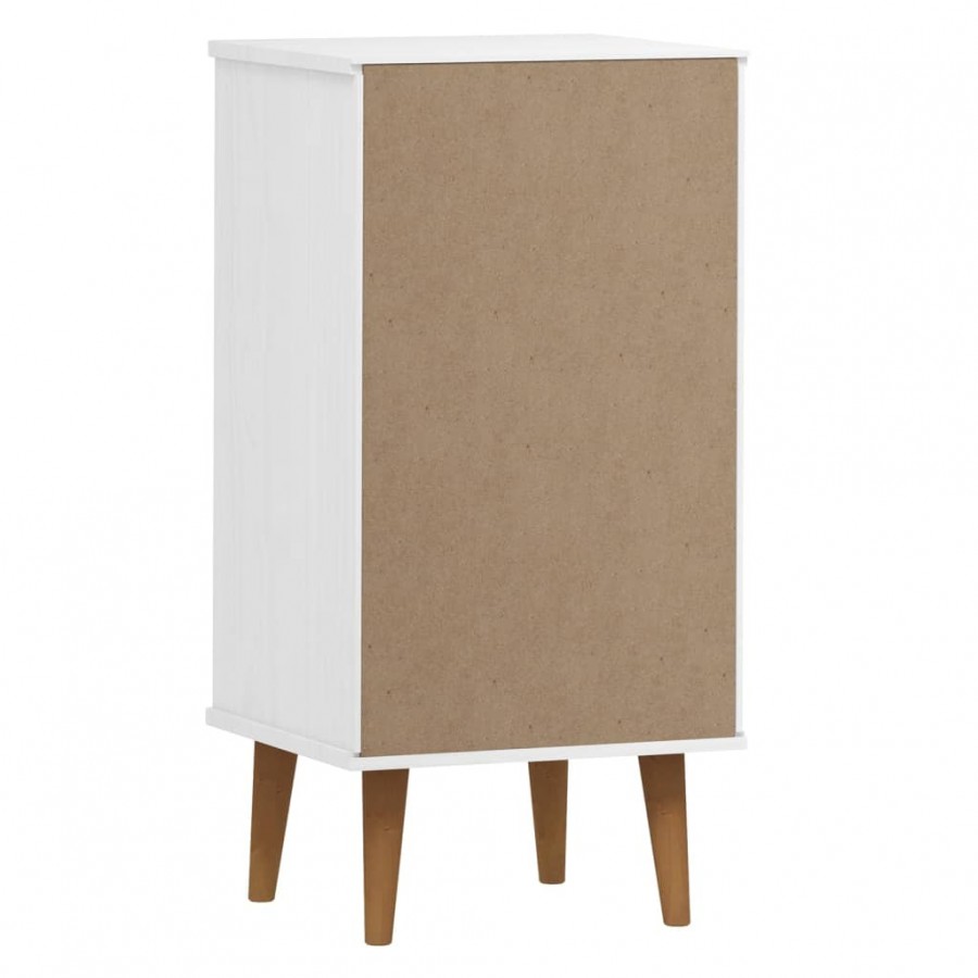 Commode MOLDE Blanc 40x35x82 cm Bois de pin massif Commode MOLDE Blanc 40x35x82 cm Bois de pin massif