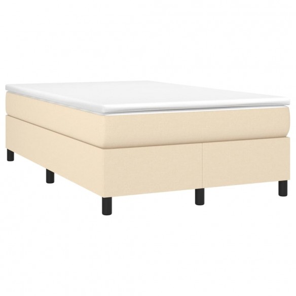 Cadre de lit avec matelas Crème 120x200 cm Tissu