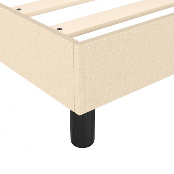 Cadre de lit avec matelas Crème 120x200 cm Tissu