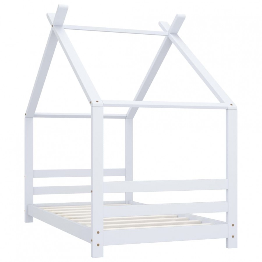 Lit d'enfant Blanc Bois de pin massif 80x160 cm Lit d'enfant Blanc Bois de pin massif 80x160 cm