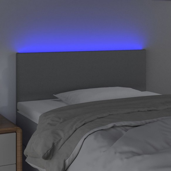 Tête de lit à LED Gris clair 100x5x78/88 cm Tissu