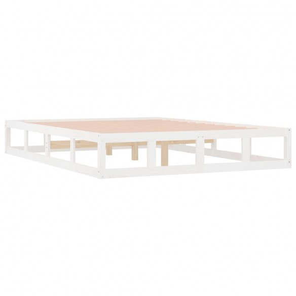 Cadre de lit Blanc 140x190 cm Bois massif