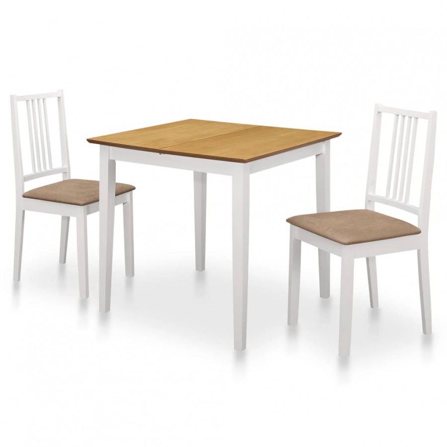 Mobilier de salle à manger 3 pcs MDF Blanc