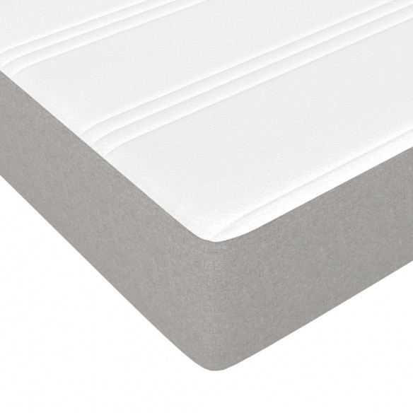 Cadre de lit avec matelas Gris clair 160x200cm Tissu