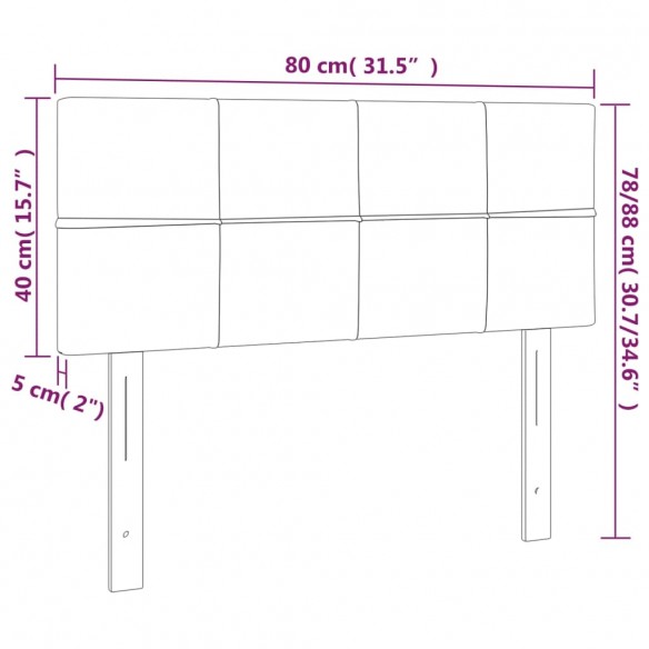 Tête de lit Gris foncé 80x5x78/88 cm Tissu