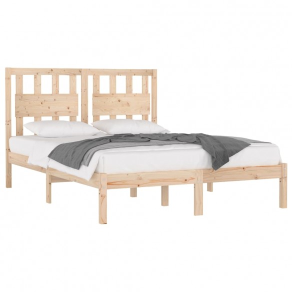 Cadre de lit Bois de pin massif 140x190 cm