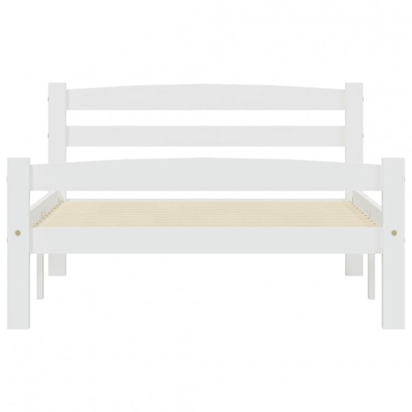 Cadre de lit blanc bois de pin massif 90x200 cm