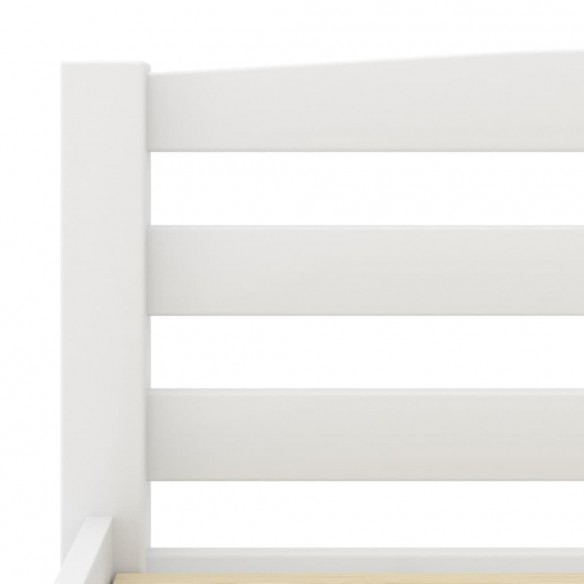 Cadre de lit blanc bois de pin massif 90x200 cm