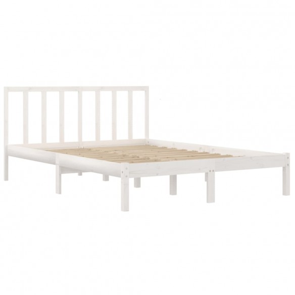 Cadre de lit Blanc Bois de pin massif 160x200 cm