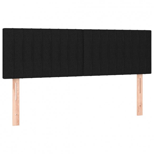 Sommier à lattes de lit avec matelas Noir 140x190 cm Tissu