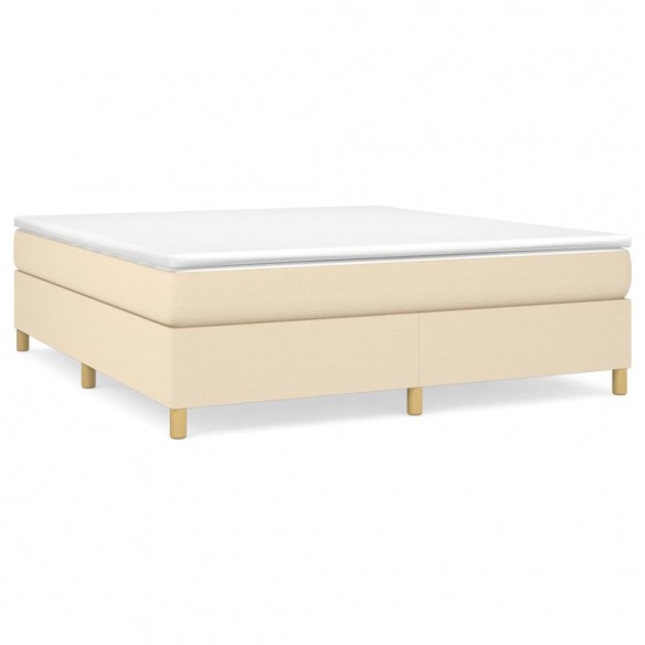 Cadre de lit avec matelas Crème 180x200 cm Tissu