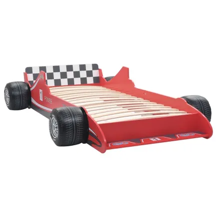 Lit voiture de course pour enfants 90 x 200 cm Rouge 2