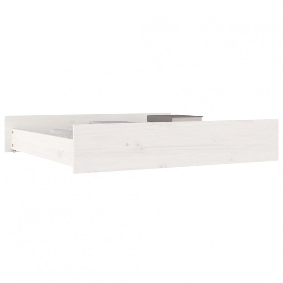 Tiroirs de lit 2 pcs blanc Bois de pin massif Tiroirs de lit 2 pcs blanc Bois de pin massif