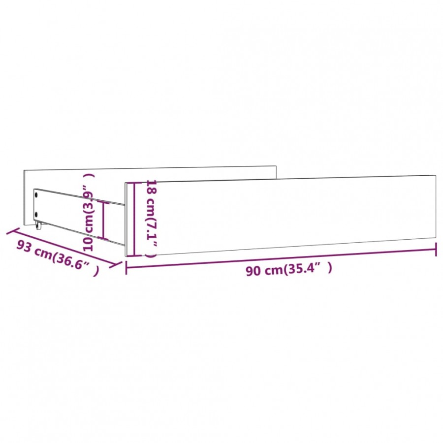Tiroirs de lit 2 pcs blanc Bois de pin massif Tiroirs de lit 2 pcs blanc Bois de pin massif