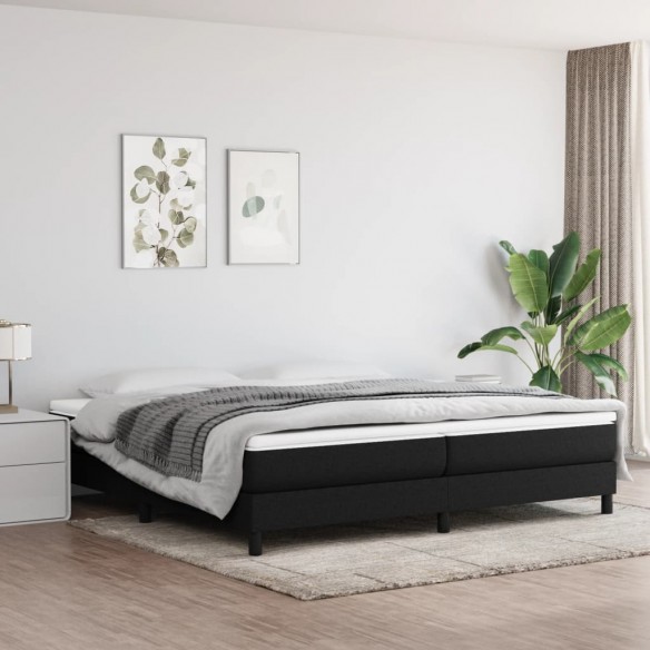 Cadre de lit avec matelas Noir 200x200 cm Tissu