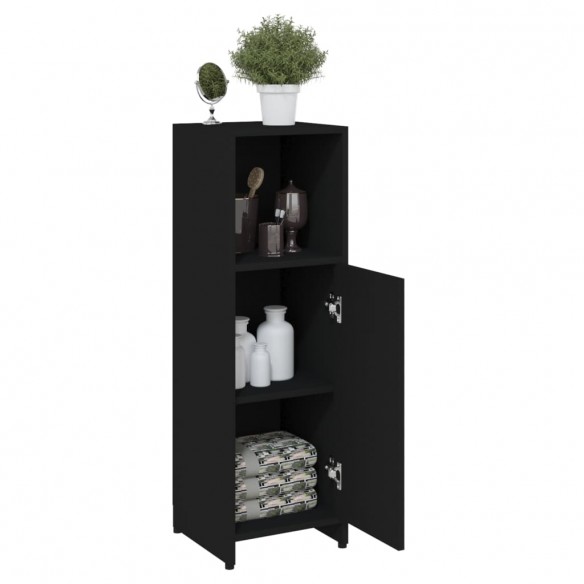 Armoire de salle de bain Noir 30x30x95 cm Aggloméré