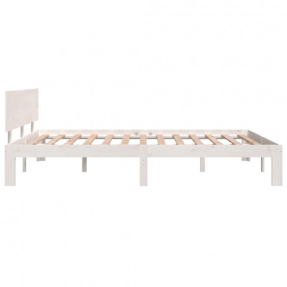 Cadre de lit Blanc Bois de pin massif 140x200 cm