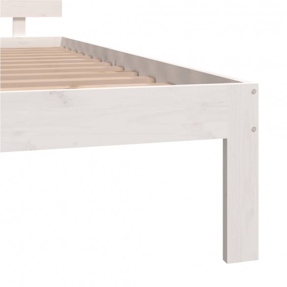 Cadre de lit Blanc Bois de pin massif 140x200 cm