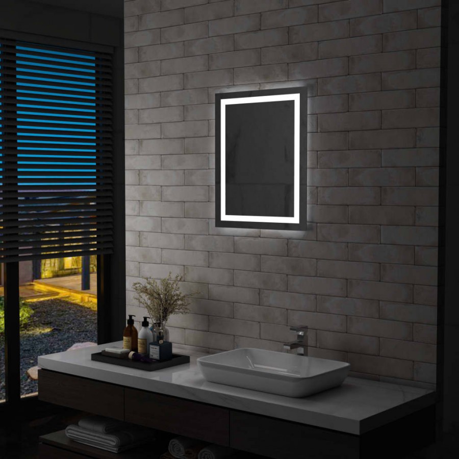 Miroir à LED pour salle de bains et capteur tactile 50x60 cm