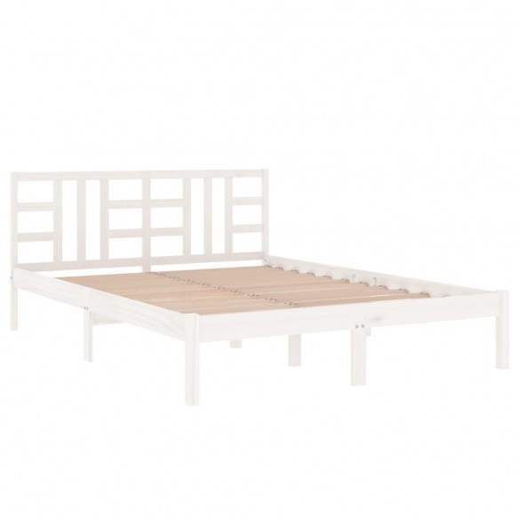 Cadre de lit Blanc Bois massif 160x200 cm