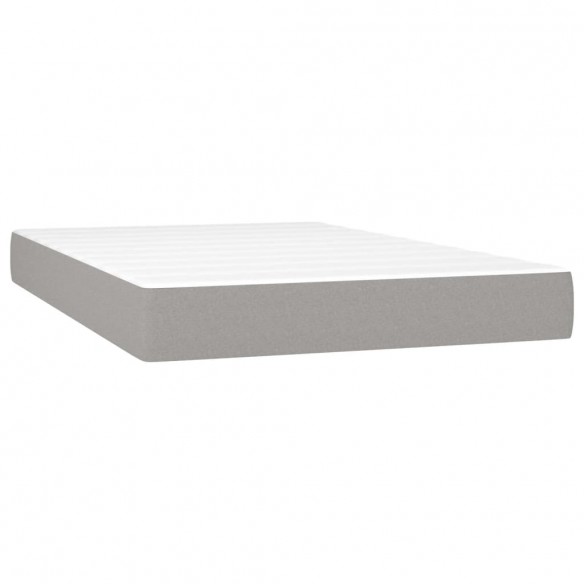 Cadre de lit avec matelas Gris clair 120x200cm Tissu