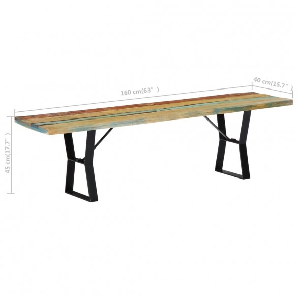 Banc 160 cm Bois de récupération massif