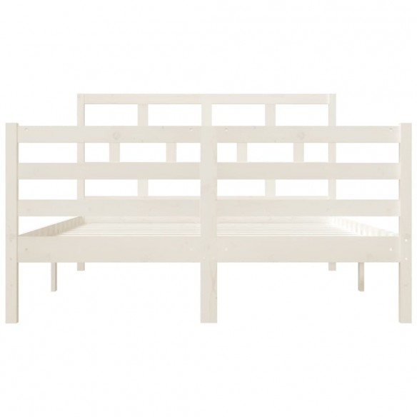 Cadre de lit Blanc Bois massif 135x190 cm Double