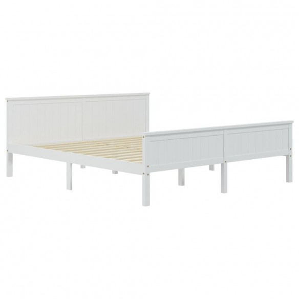 Cadre de lit Blanc Bois de pin massif 200x200 cm