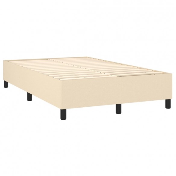 Cadre de lit avec matelas Crème 120x200 cm Tissu