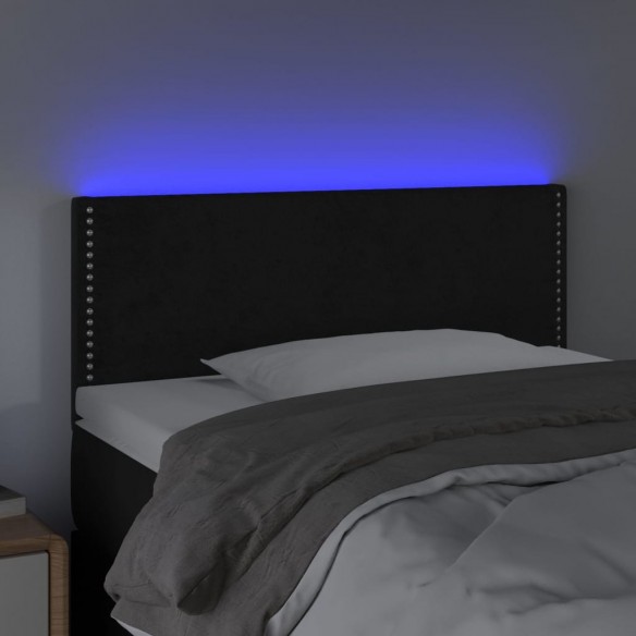 Tête de lit à LED Noir 100x5x78/88 cm Velours