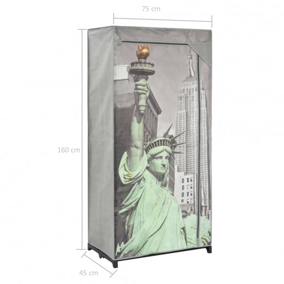 Garde-robe New York 75x45x160 cm Tissu