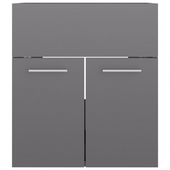 Armoire d'évier Gris brillant 41x38,5x46 cm Aggloméré