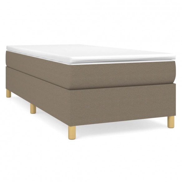 Cadre de lit avec matelas Taupe 90x190 cm Tissu