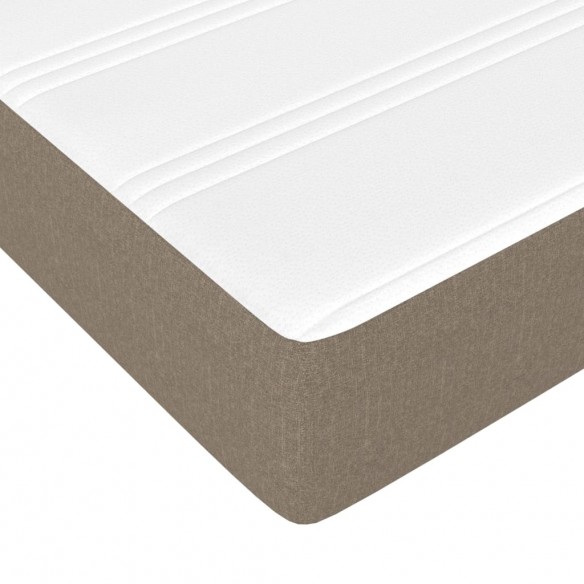 Cadre de lit avec matelas Taupe 90x190 cm Tissu