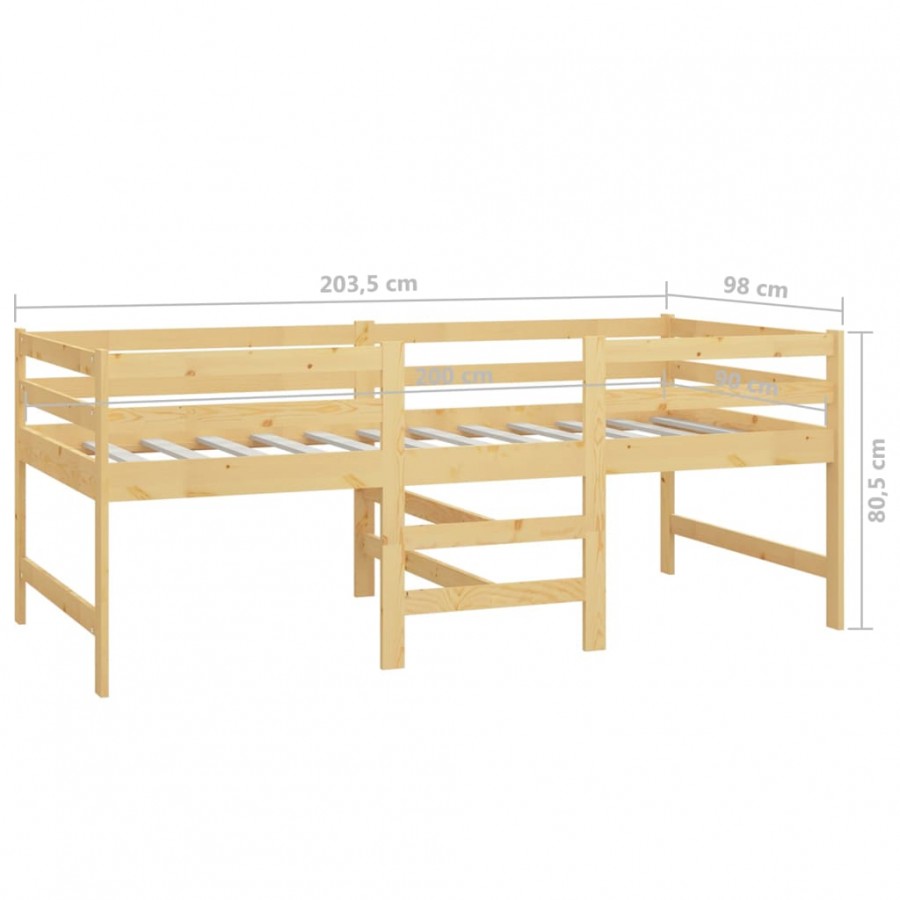 Lit 90x200 cm Bois de pin massif