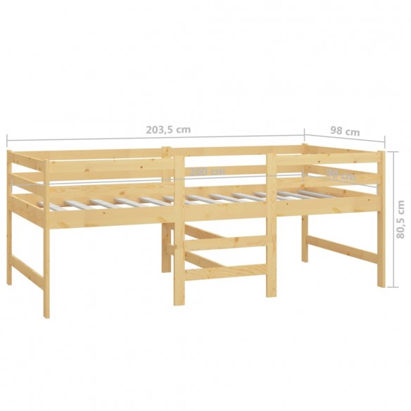 Lit 90x200 cm Bois de pin massif