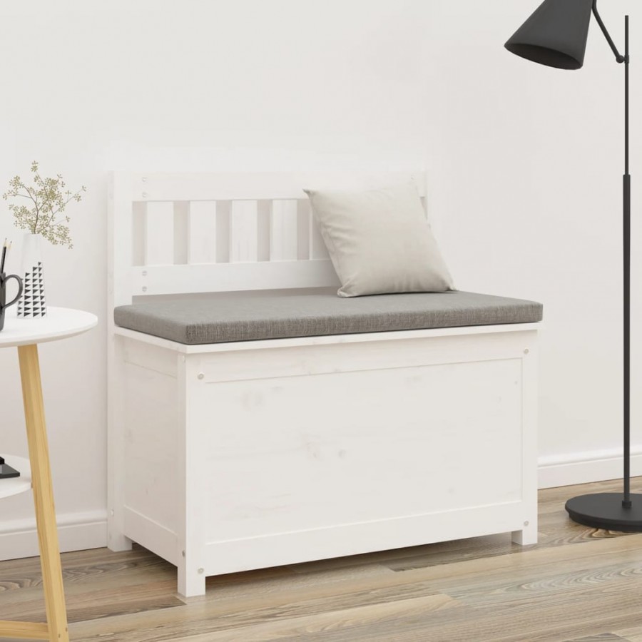 Banc Blanc 80x41x77 cm Bois de pin massif Banc Blanc 80x41x77 cm Bois de pin massif