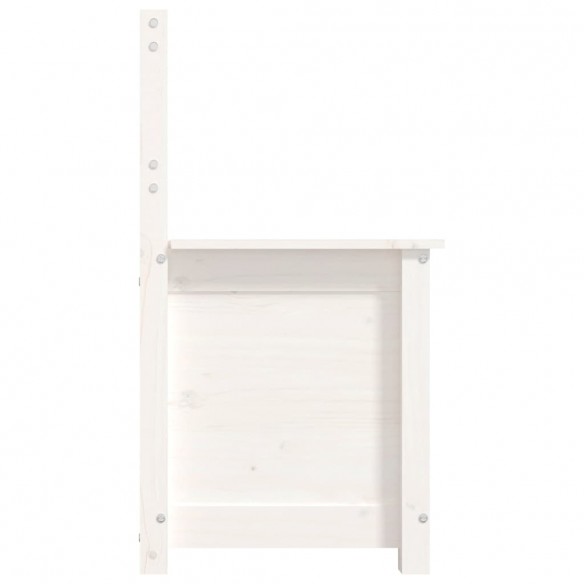 Banc Blanc 80x41x77 cm Bois de pin massif