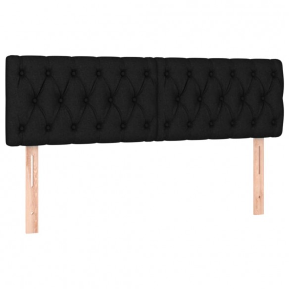 Sommier à lattes de lit avec matelas LED Noir 140x200 cm Tissu