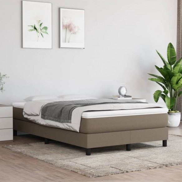 Cadre de lit avec matelas Taupe 120x200 cm Tissu