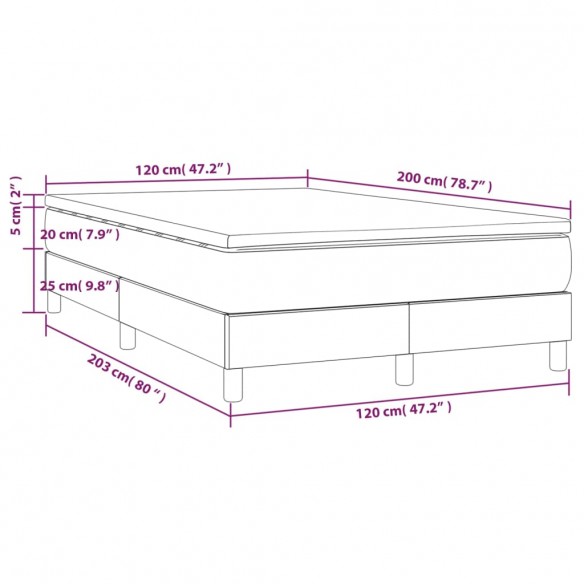 Sommier à lattes de lit avec matelas Taupe 120x200 cm Tissu