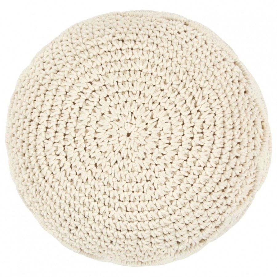 Pouf fait à la main en macramé 45 x 30 cm Coton