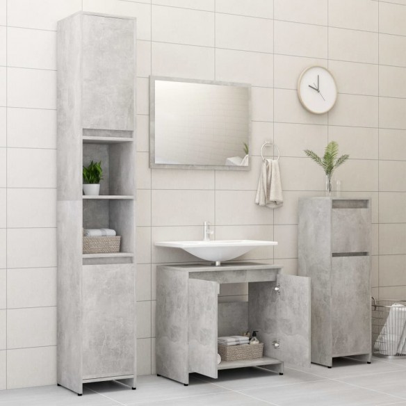 Armoire de salle de bain Gris béton 60x33x61 cm Aggloméré